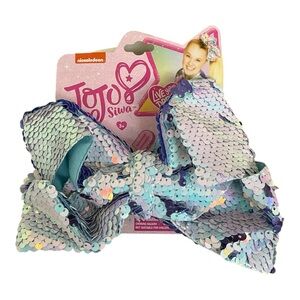 Nickelodeon Purple Aqua Mermaid Hair Bow Sparkly Sequin Clip In Accessory NEW